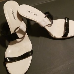 Westies size 8 black and white heels.